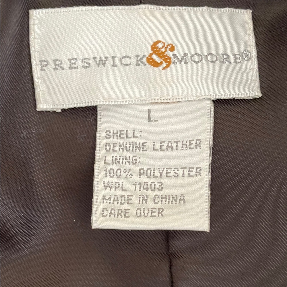 Preswick & Moore Chocolate Leather Jacket Vintage - Picture 3 of 3